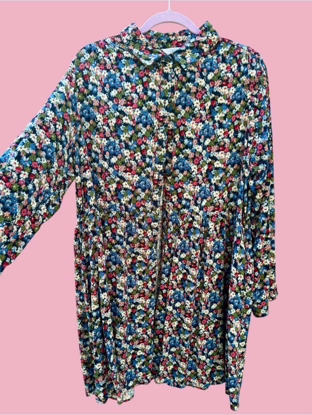 Time and Tru Floral Button Up Dress
